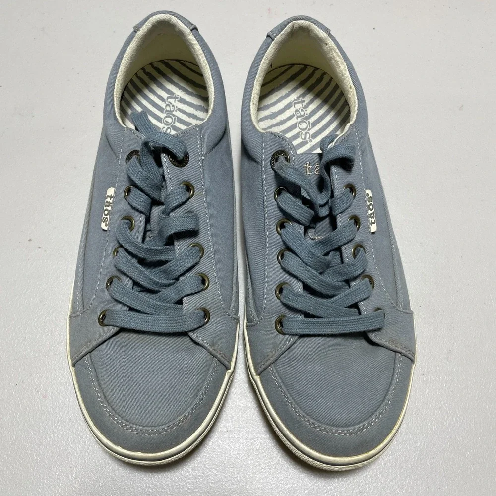 Taos 8.5 Sneaker Moc Star Canvas Greyish / Blue Distressed Finish Slight Wear‎